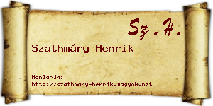 Szathmáry Henrik névjegykártya
