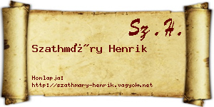 Szathmáry Henrik névjegykártya